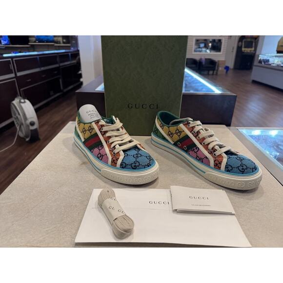 Gucci Pink / Navy Blue Rhyton Women's 40.5 EU 10.5 US LS(347675) - Picture 1 of 13
